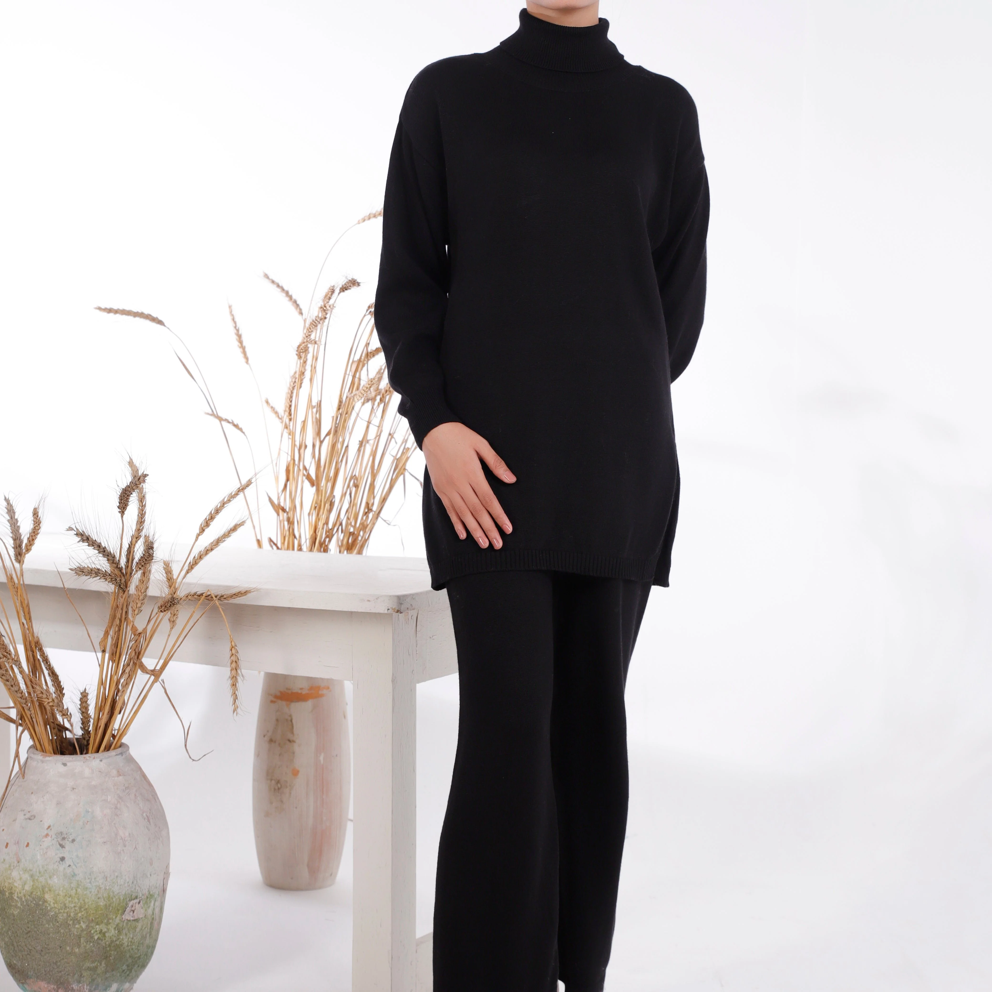 Black Sweaters Co-ord Set PW4855