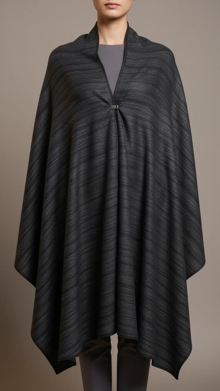 Black Winter Cape shawl PW5911