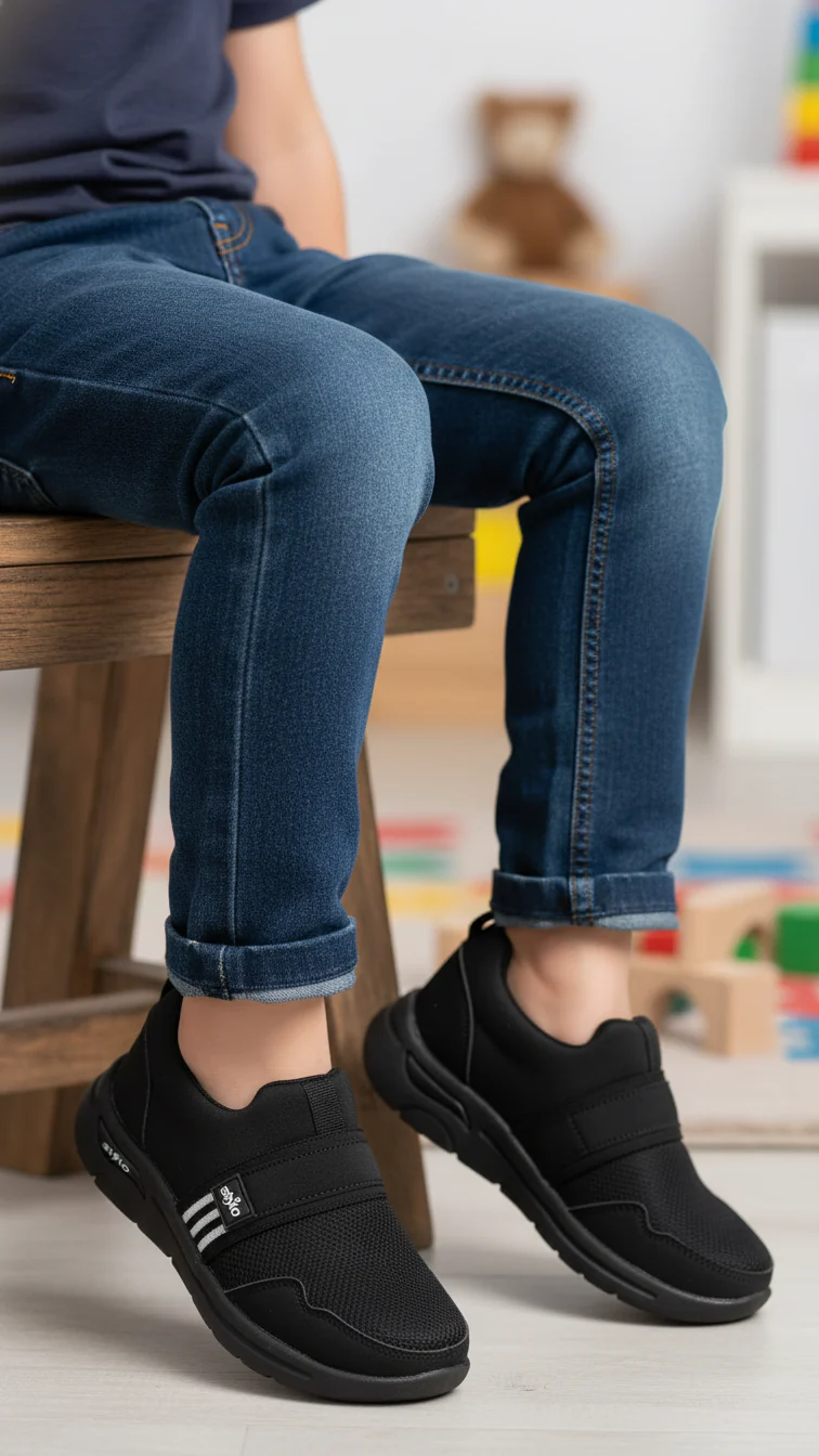 Boys Black Casual Canvas KD2327
