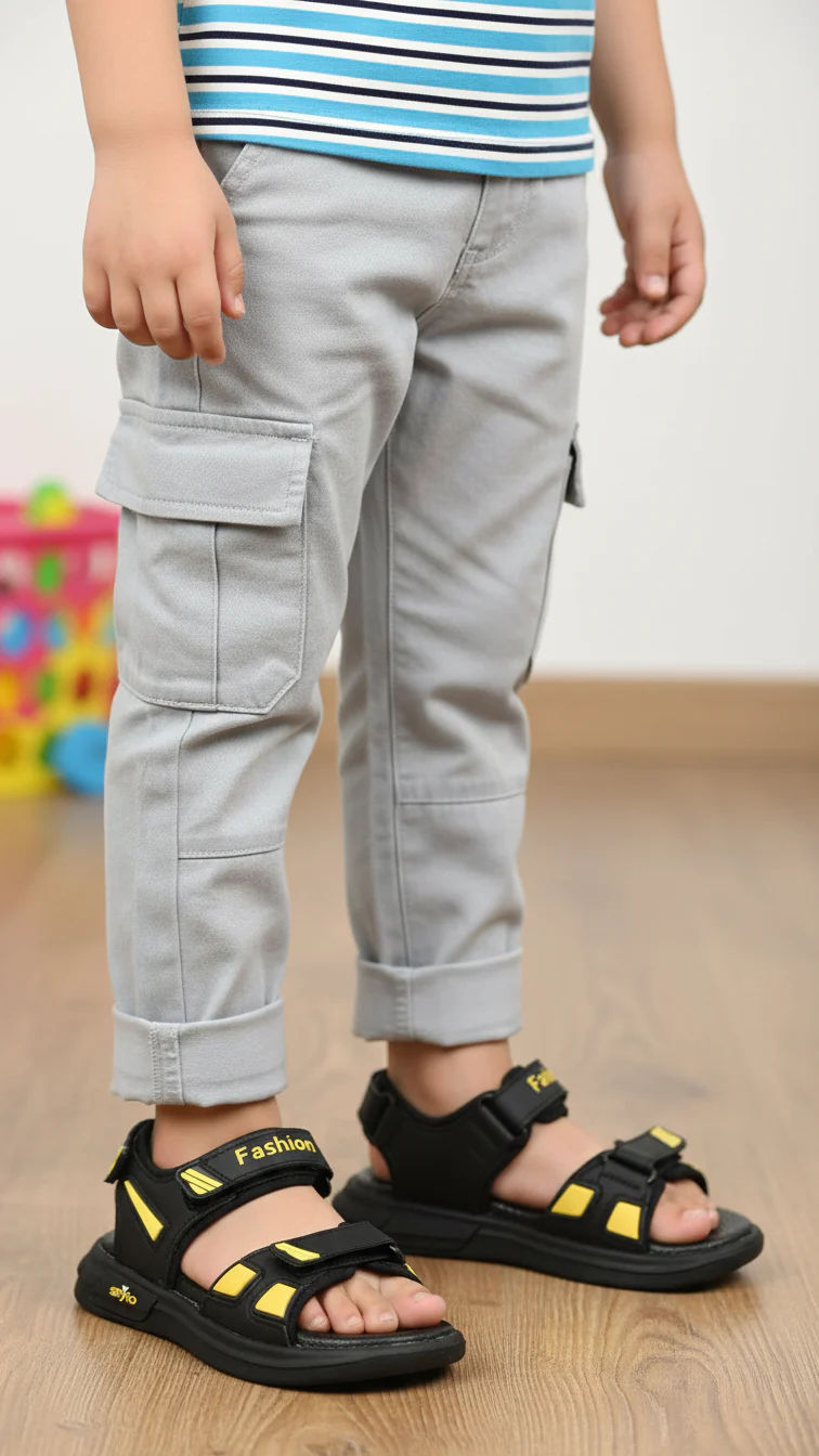 Boys Black Casual Sandal KD4899