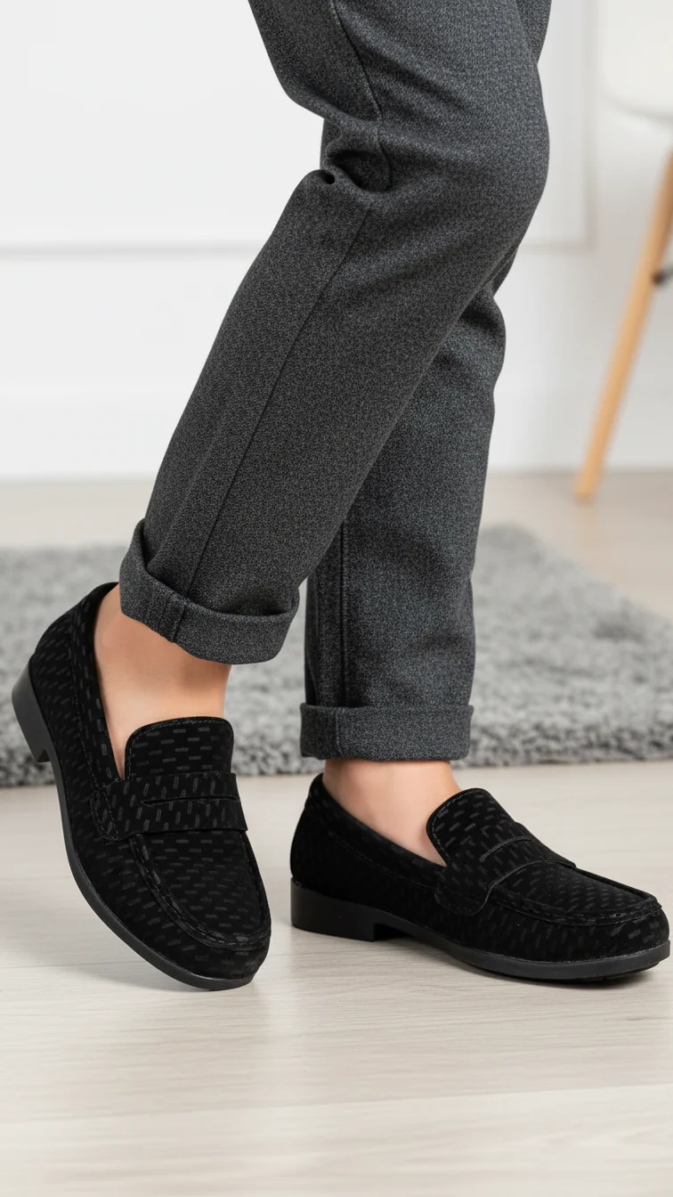Boys Black Formal Moccasin KD2554