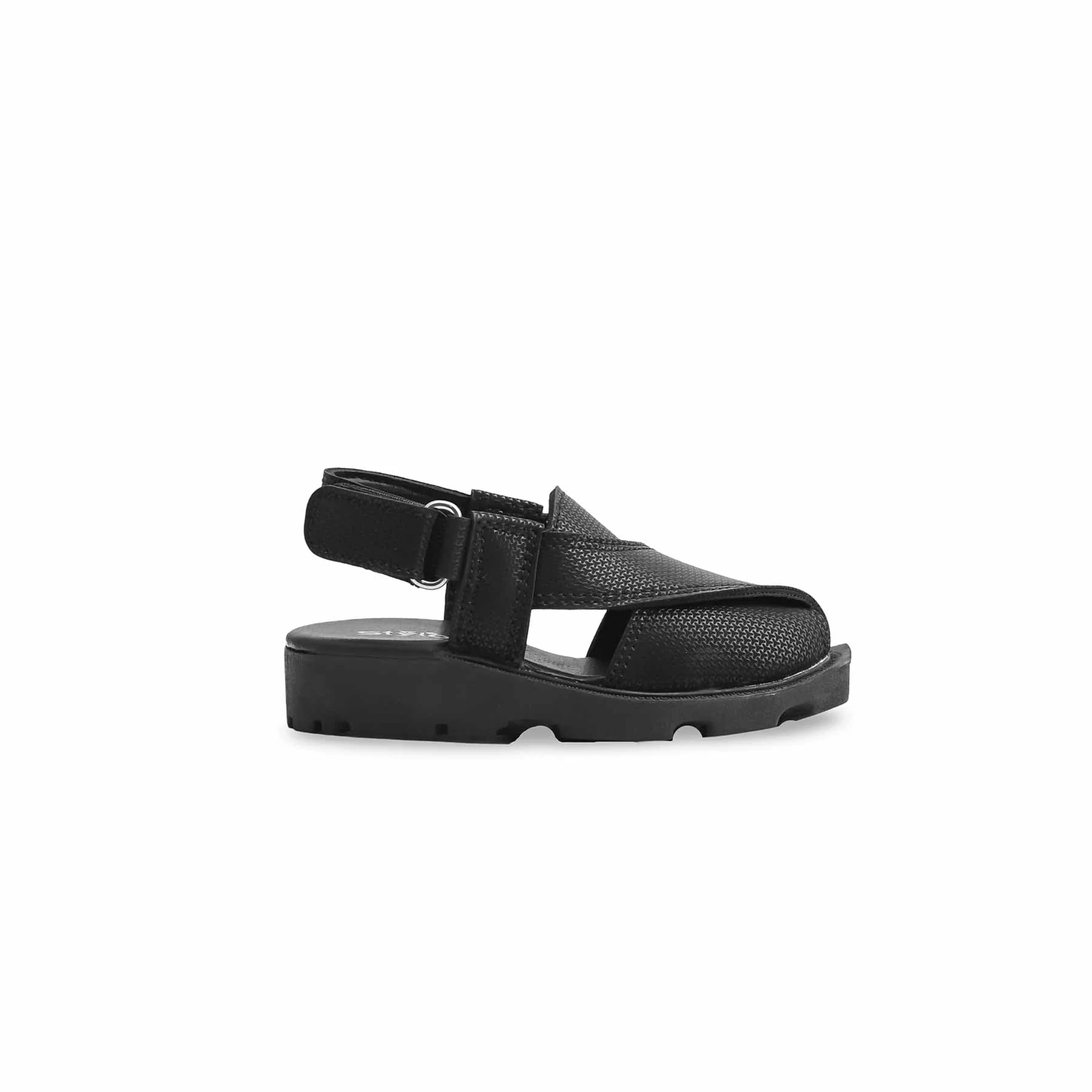 Boys Black Peshawari Chappal KD4779 - Image 2
