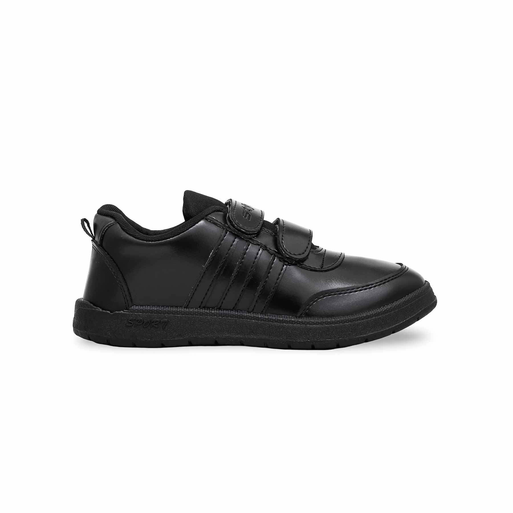 Boys Black Dual Strap School Shoes SK1082 - Image 2
