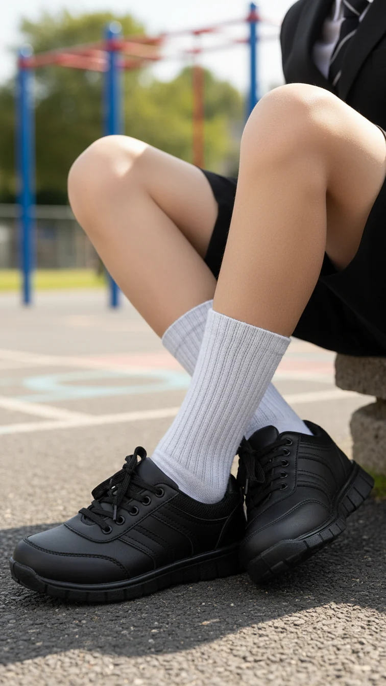 Boys Black Sports School Shoes SK1096