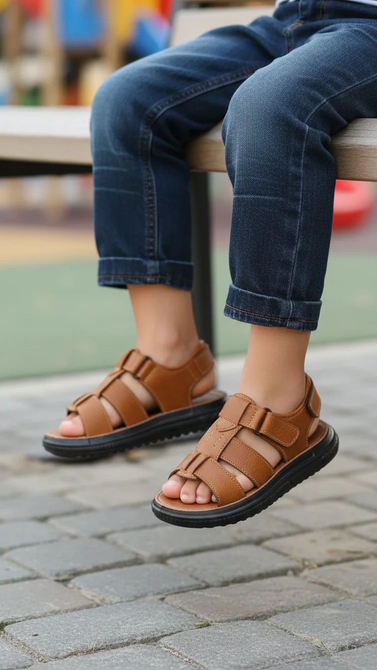 Boys Brown Formal Sandal KD9977