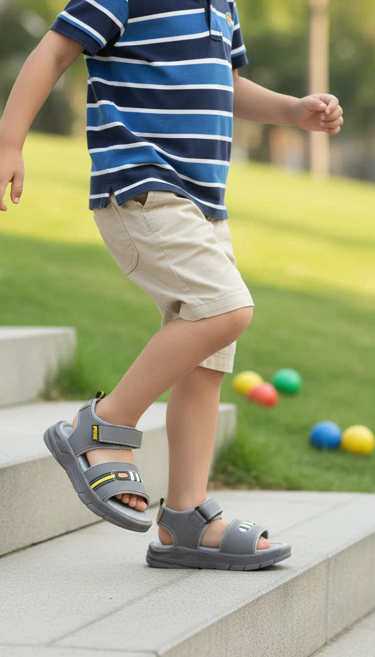 Boys Grey Casual Sandal KD4941