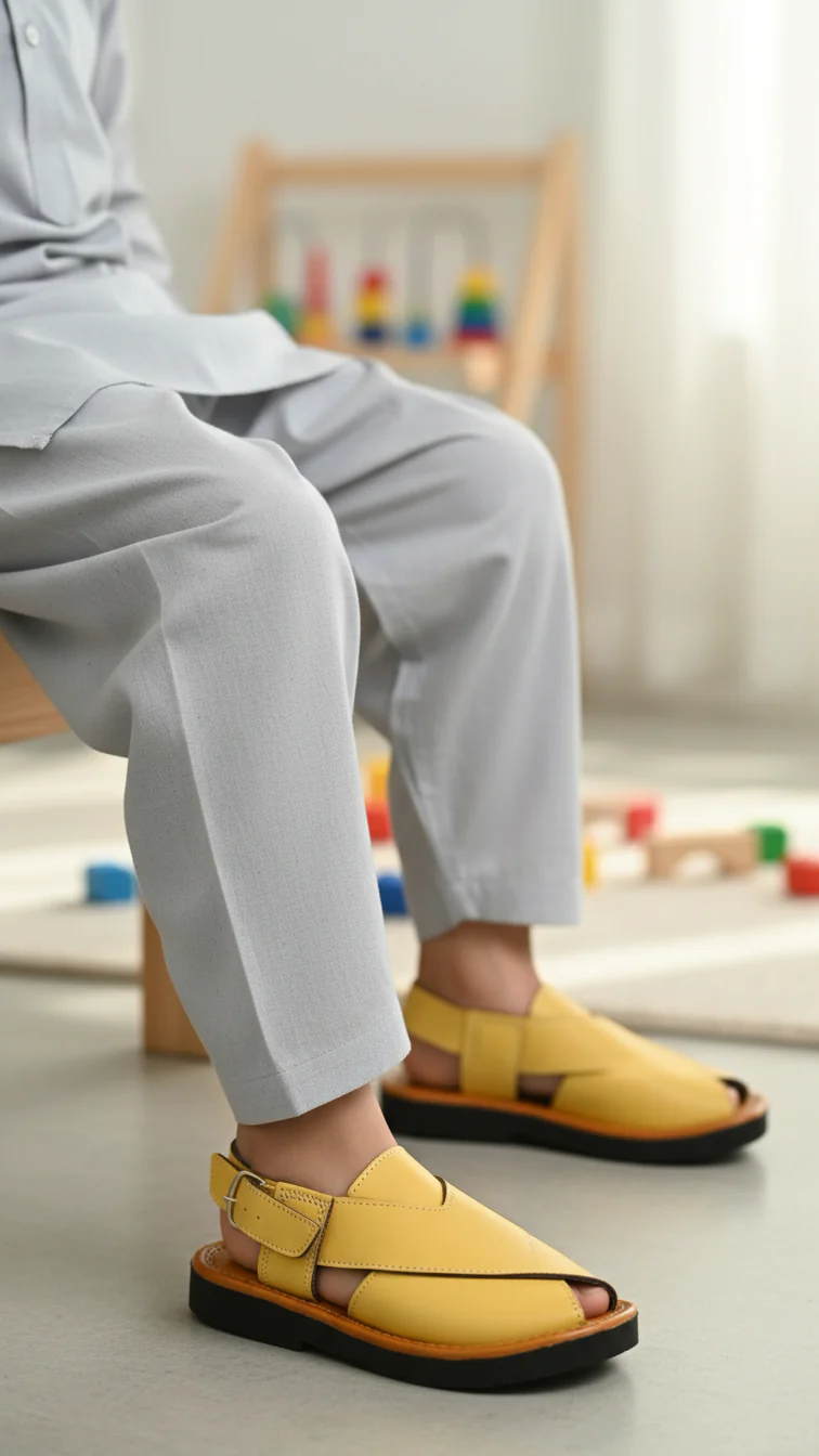 Boys Mustard Peshawari Chappal KD9938