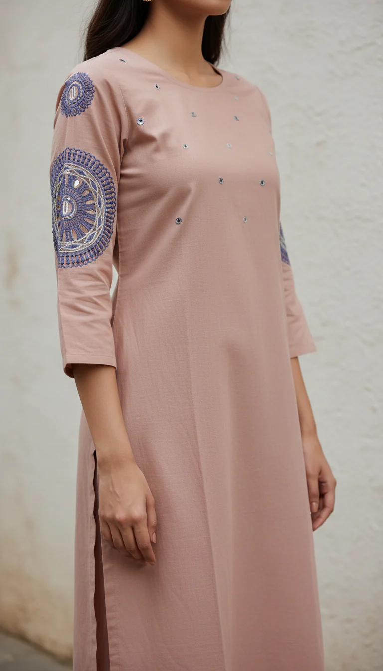 Brown Embroidered Lawn Karandi Shirt PW5080
