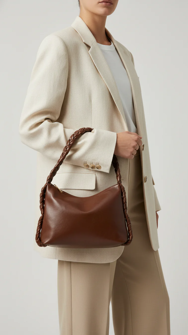 Brown Formal Shoulder Bag For Ladies P55823
