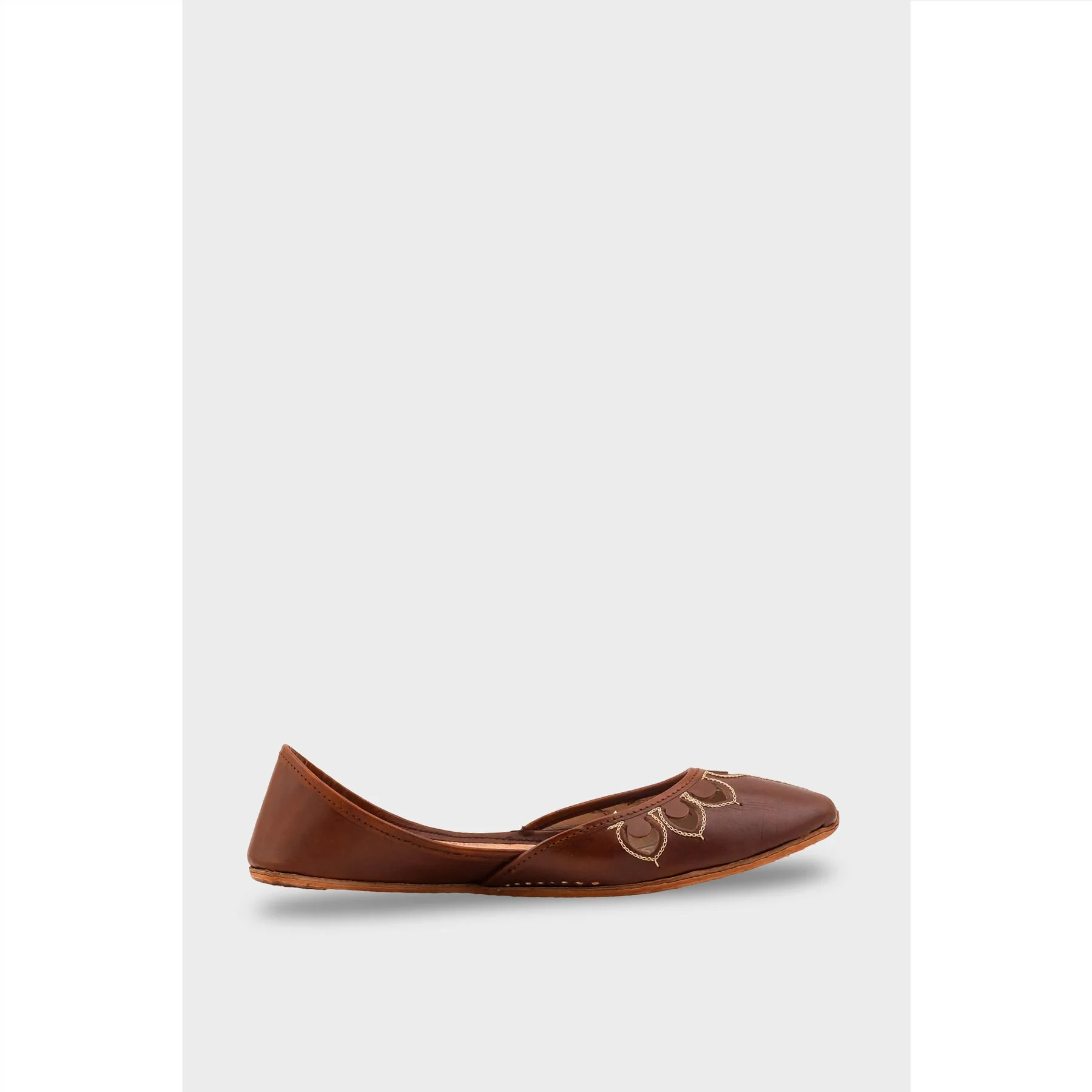 Brown Leather Khussa For Women EC8711 - Image 2