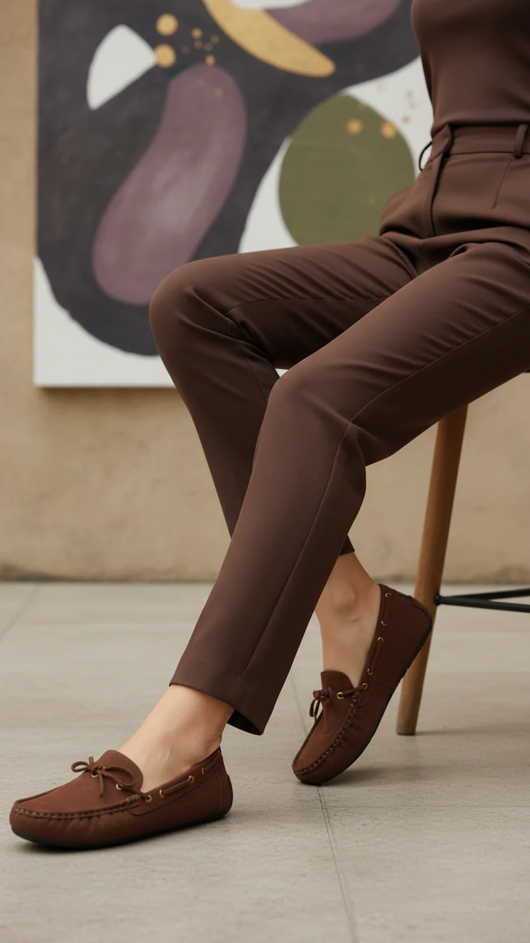 Brown Moccasin For Women LWN429