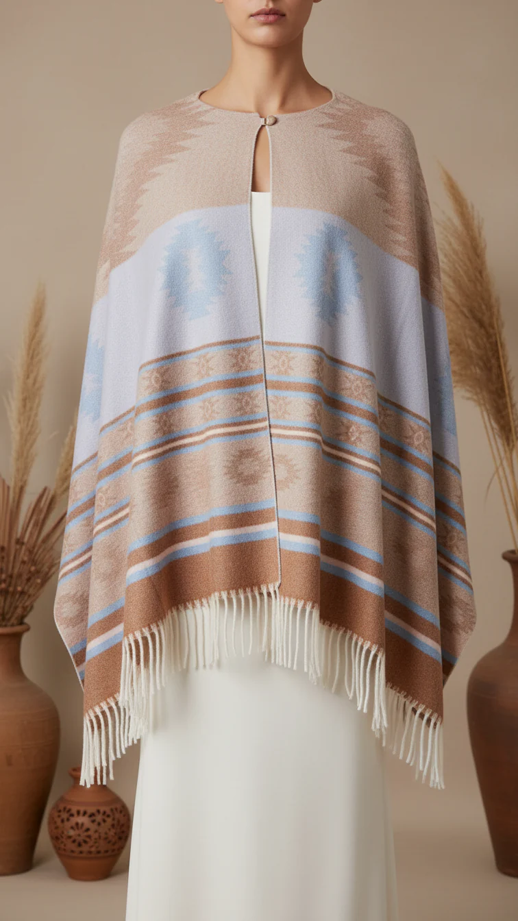Brown Winter Cape shawl PW5906