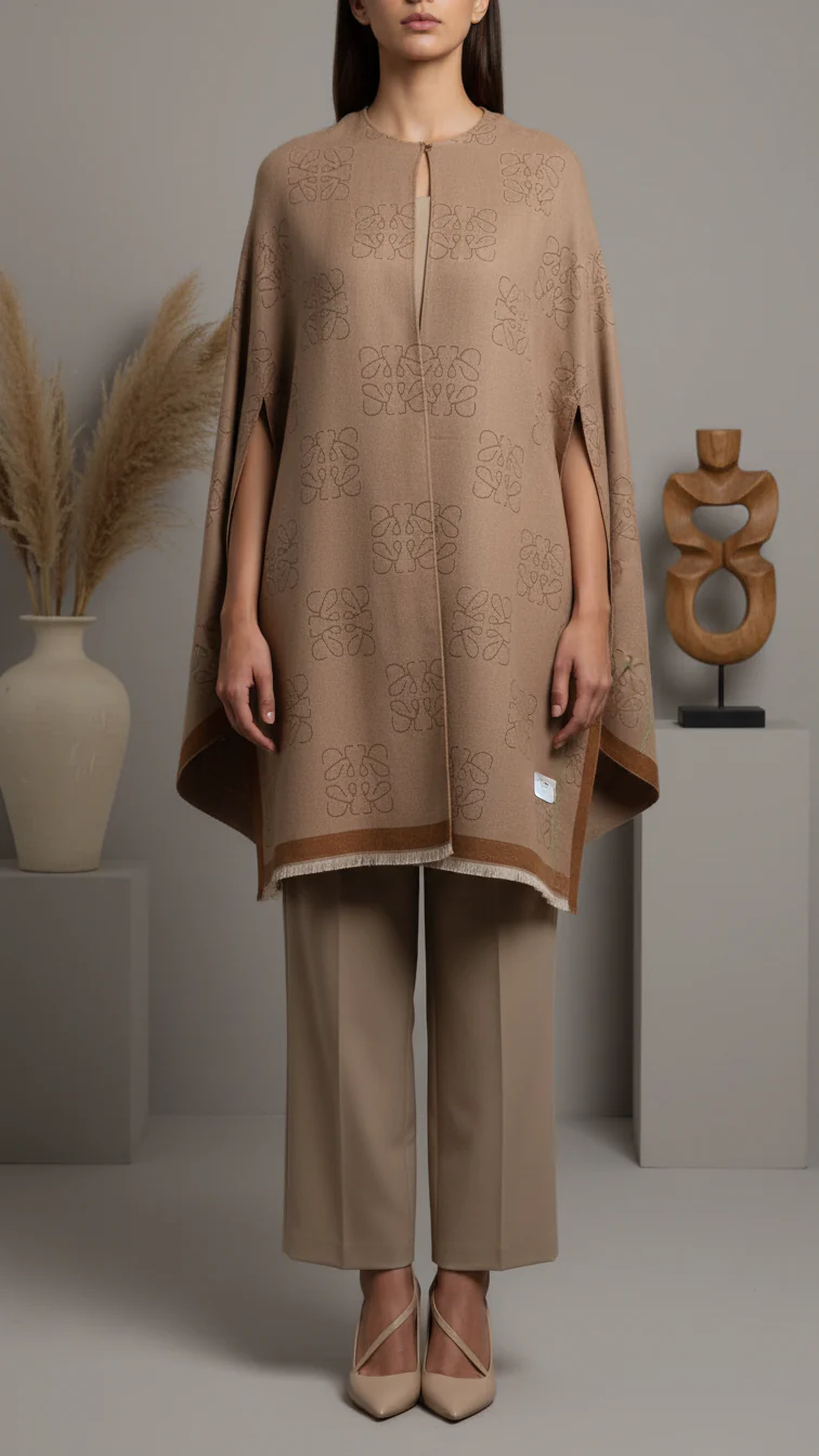 Brown Winter Cape Shawl PW5923