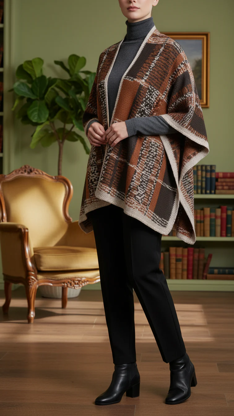Brown Winter Capeshawl PW5626