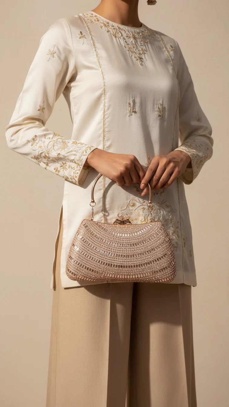 Champagne Fancy Clutch P24185
