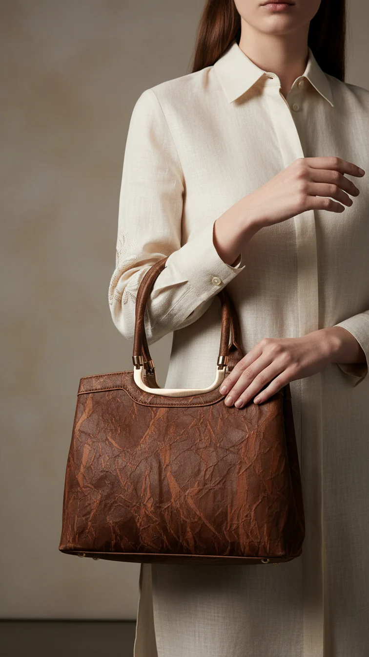 Coffee Formal Hand Bag For Ladies P36454