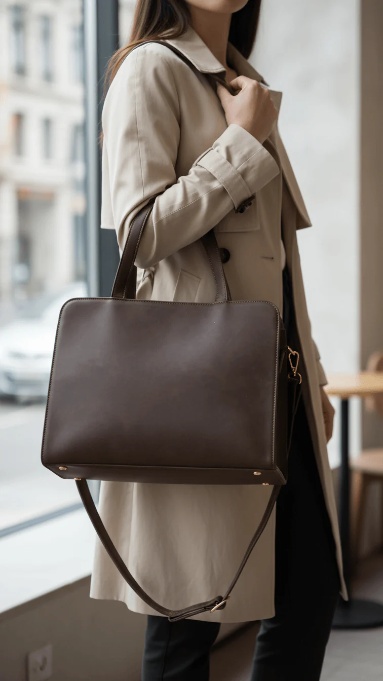 Coffee Formal Hand Bag For Women P55870