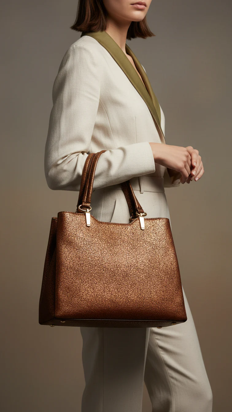Copper Formal Hand Bag For Ladies P55845