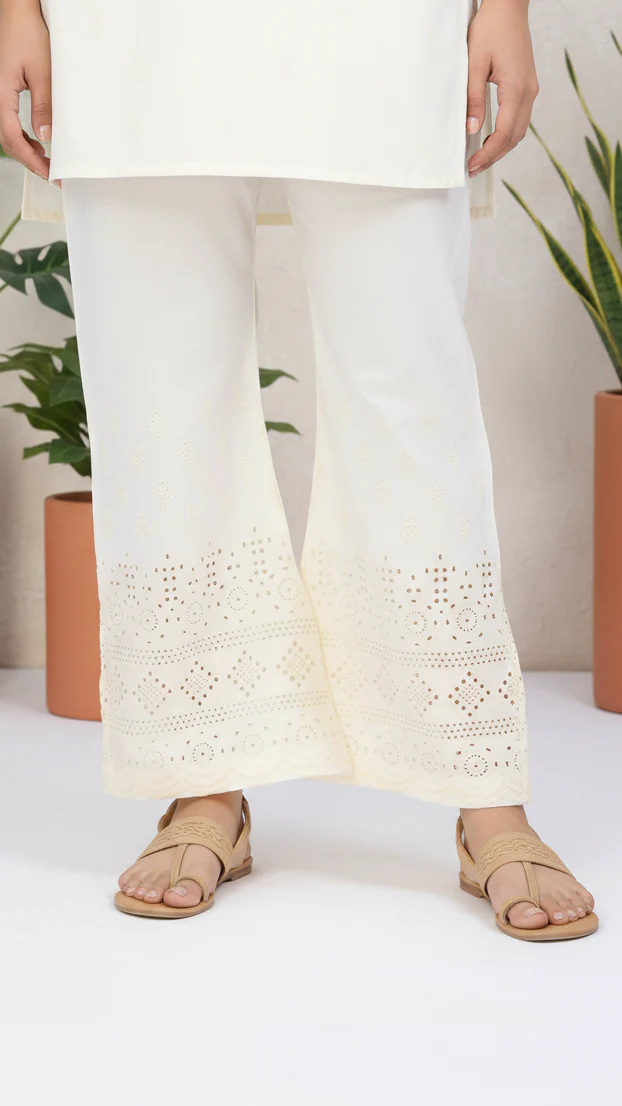 Cream Cotton Cambric Trouser PL5082