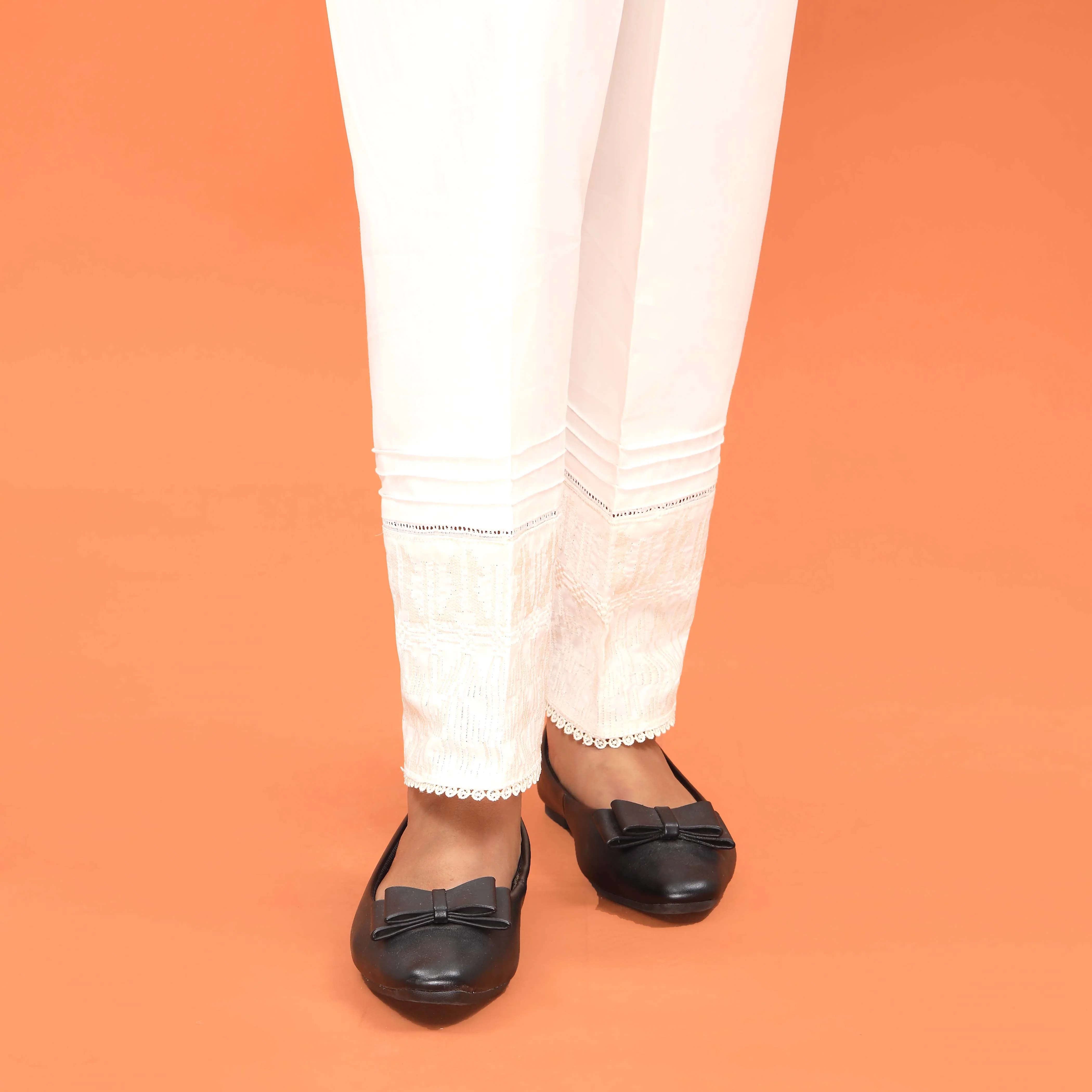 Cream Slim Fit Plain Trouser PL5002