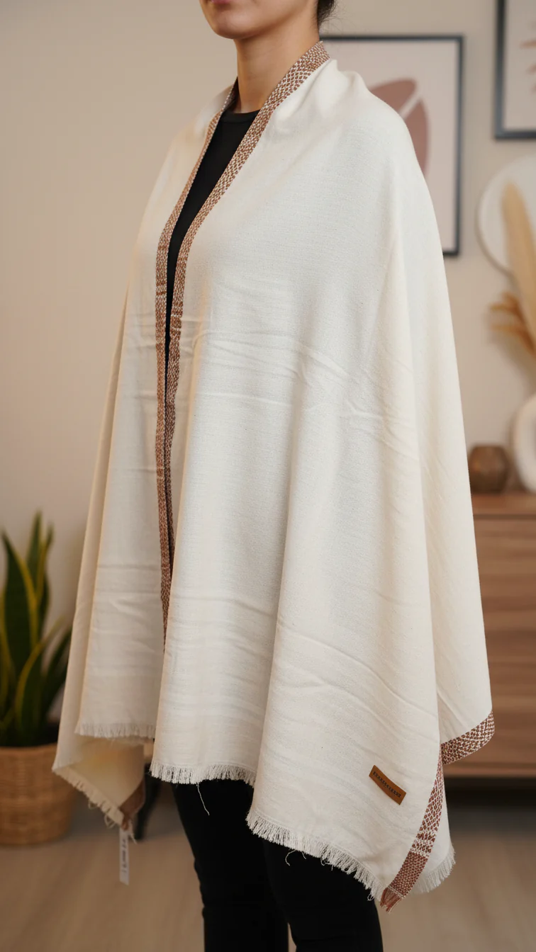 Cream Winter Cape Shawl PW5931
