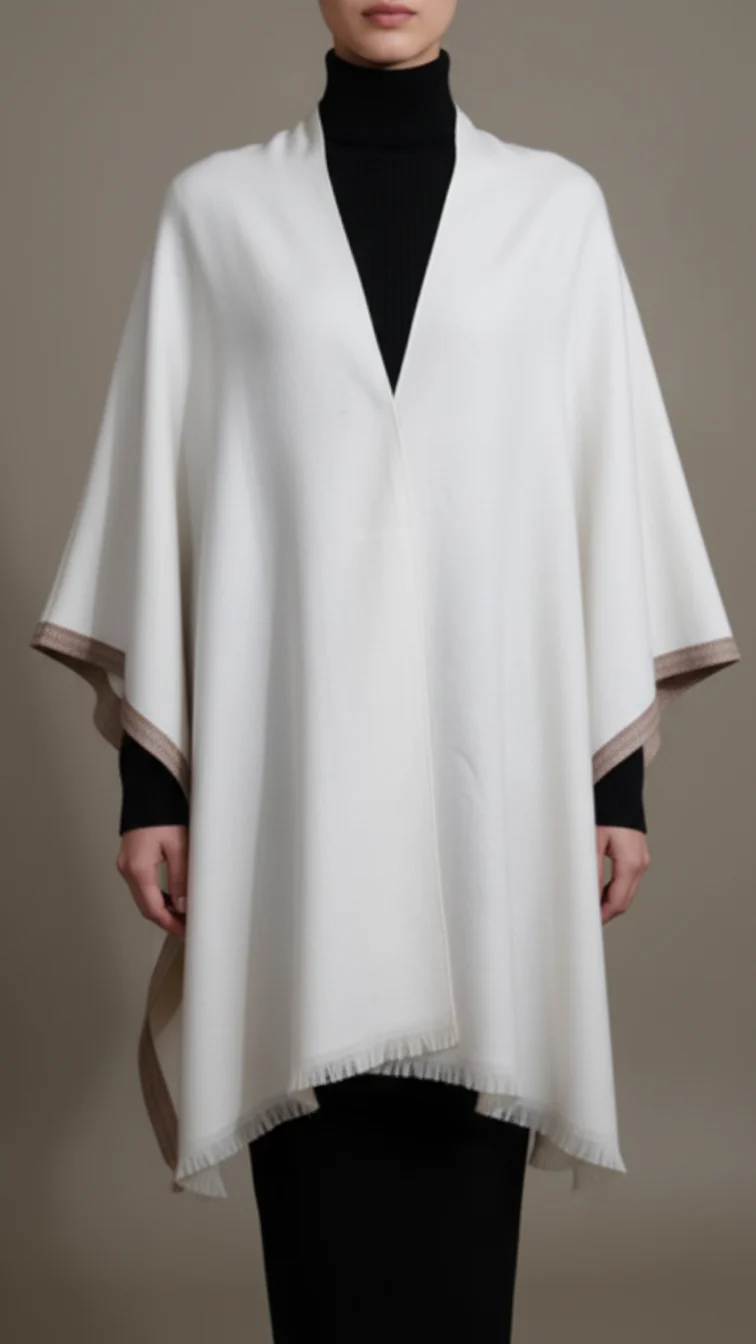 Cream Winter Capeshawl PW5655