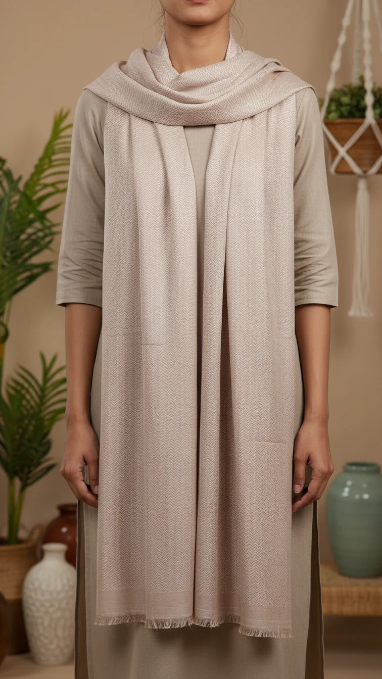 Cream Winter Stole PW5758