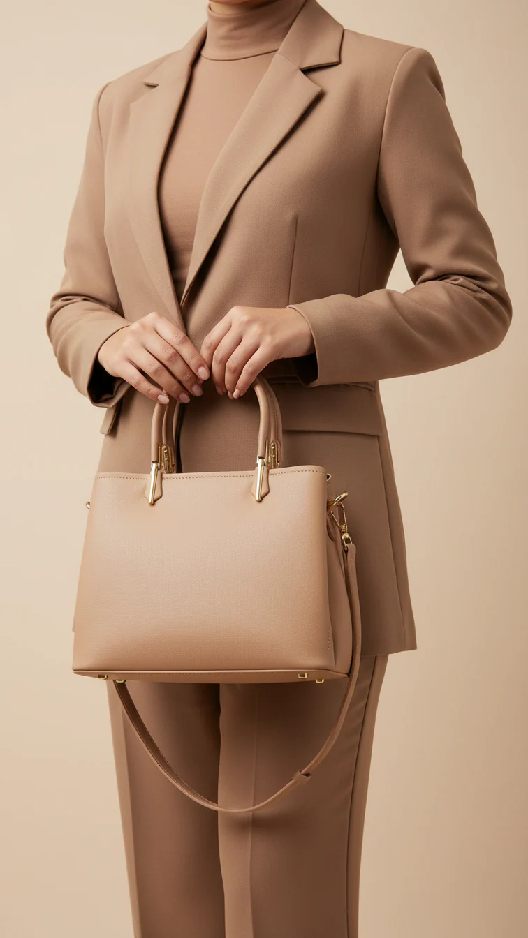 Fawn Formal Hand Bag For Ladies P36443