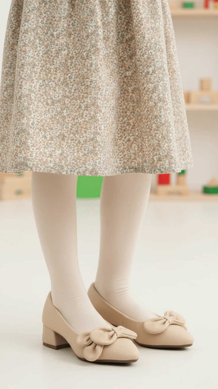 Girls Beige Formal Pumps KD2614