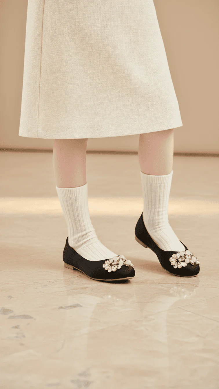 Girls Black Formal Pumps KD2550