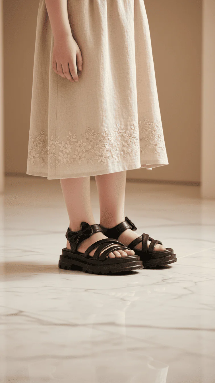 Girls Black Formal Sandal KD5696