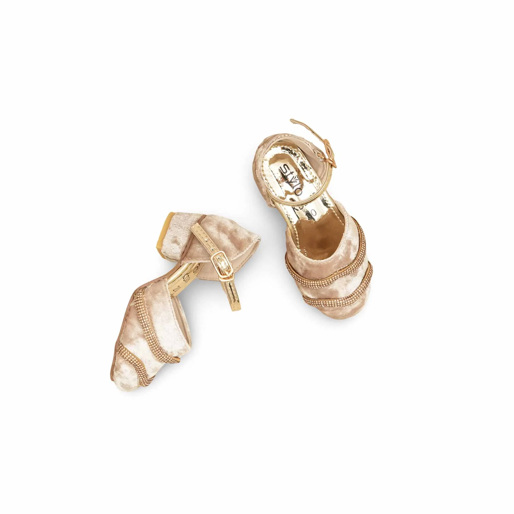 Girls Golden Fancy Pumps KD2482 - Image 5