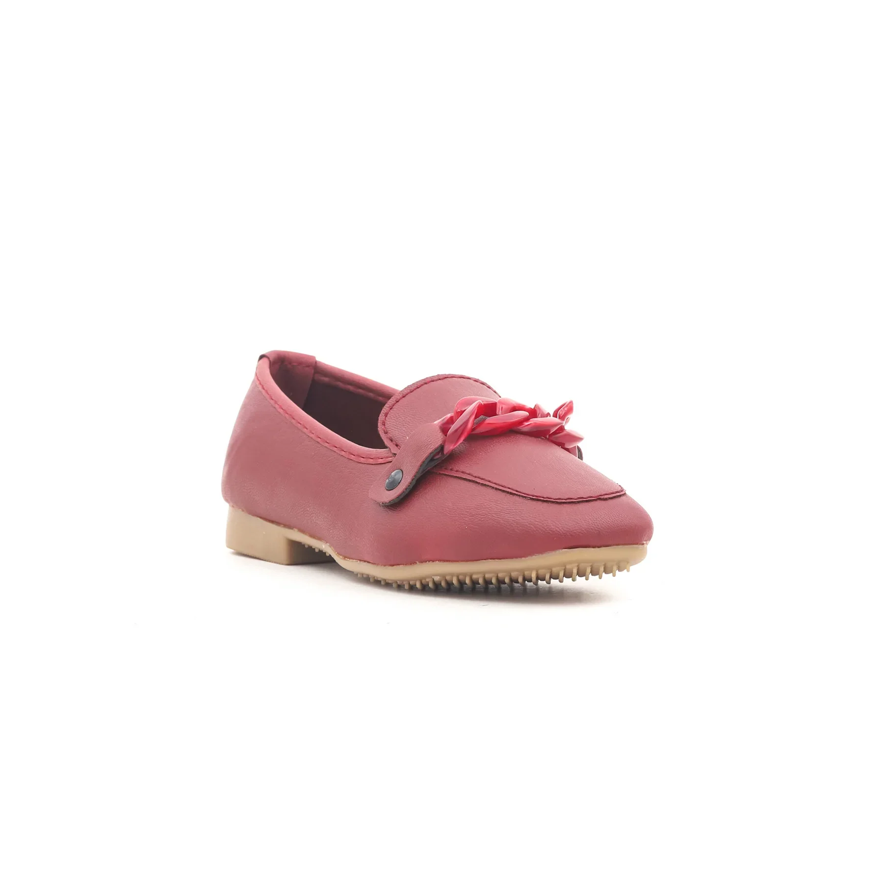 Girls Maroon Formal Moccasin KD0292