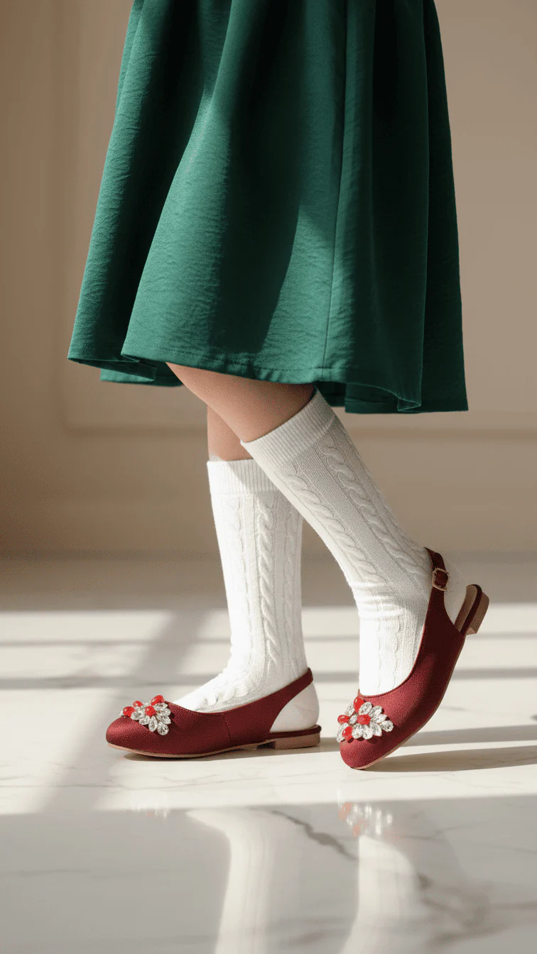Girls Maroon Formal Pumps KD2551
