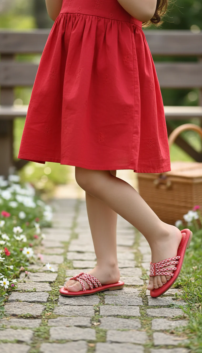 Girls Red Fancy Slipper KD5946