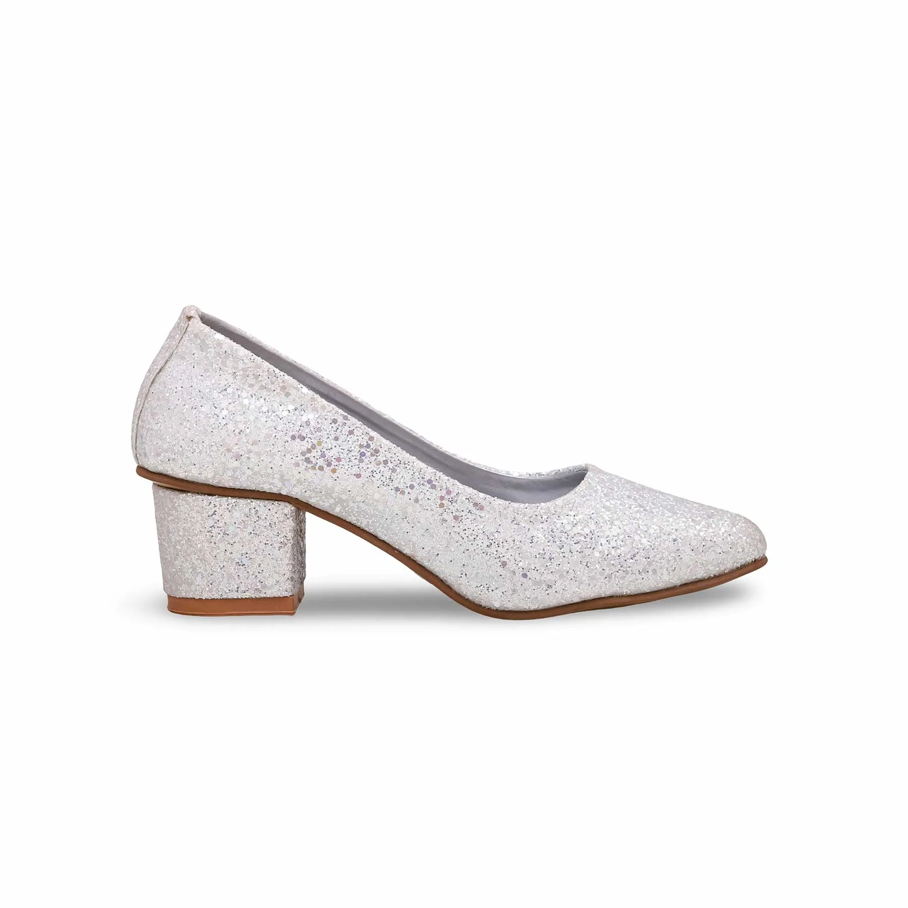 Girls Silver Fancy Pumps KD0928 - Image 2
