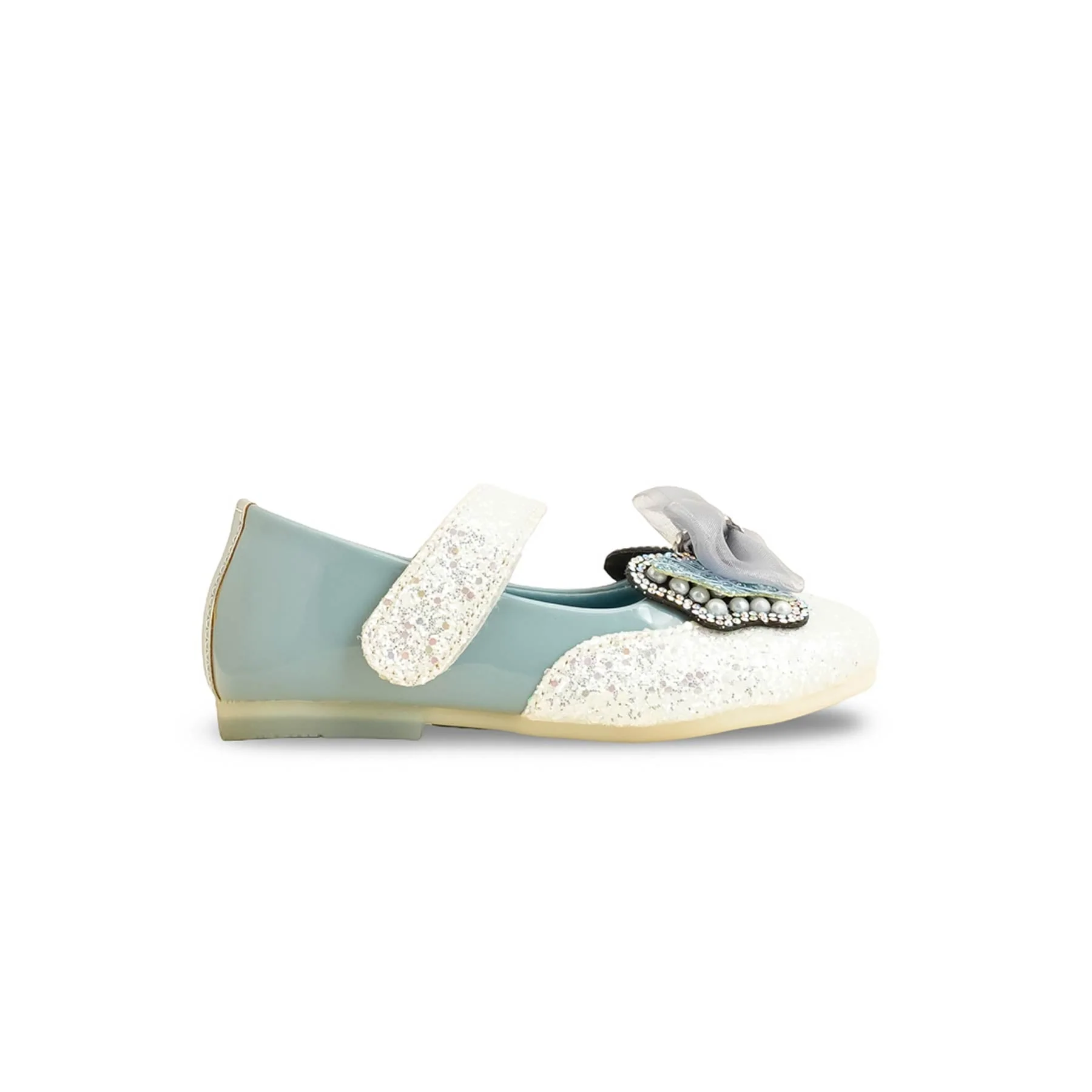 Girls Sky Blue Fancy Pumps KD0906