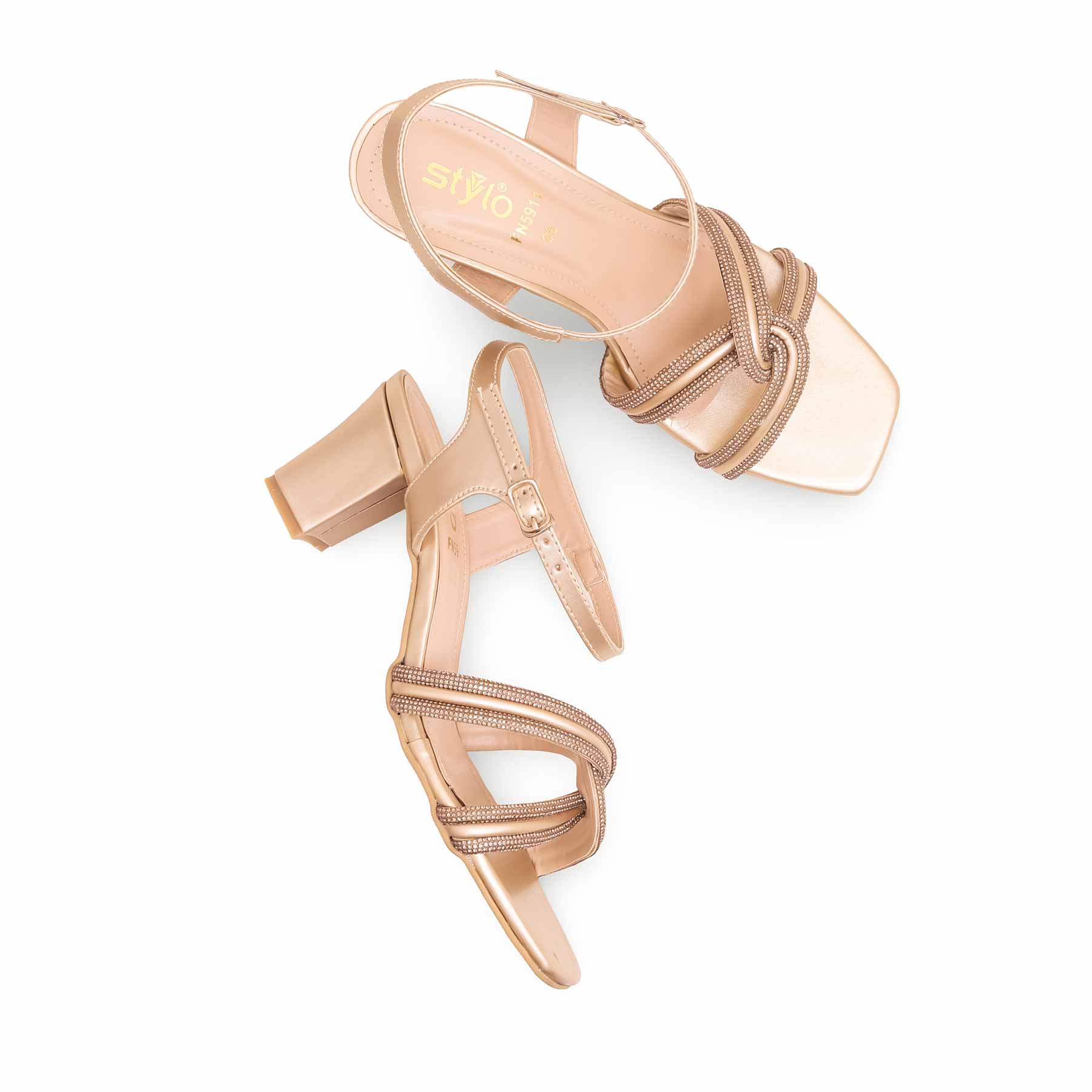 Golden Block Heel Sandal FN5911 - Image 4
