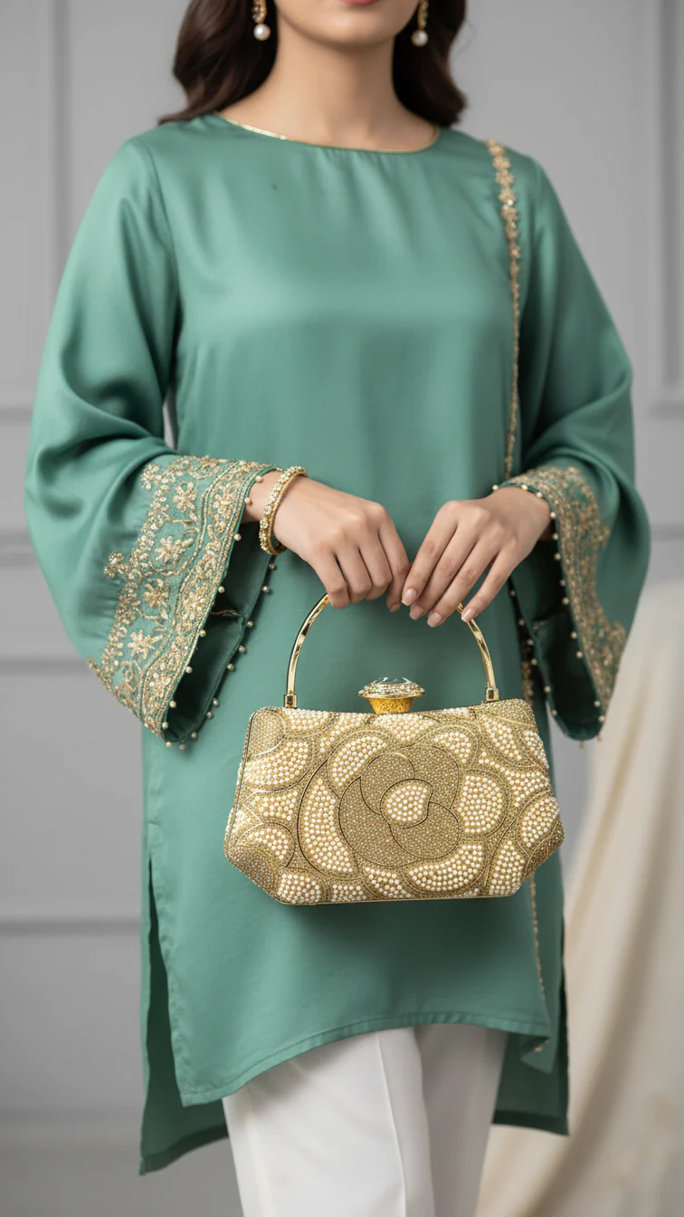 Golden Bridal Clutch p24252