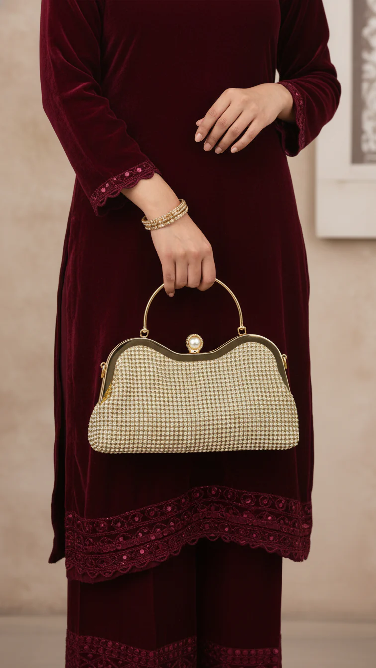 Golden Bridal Clutch P24298