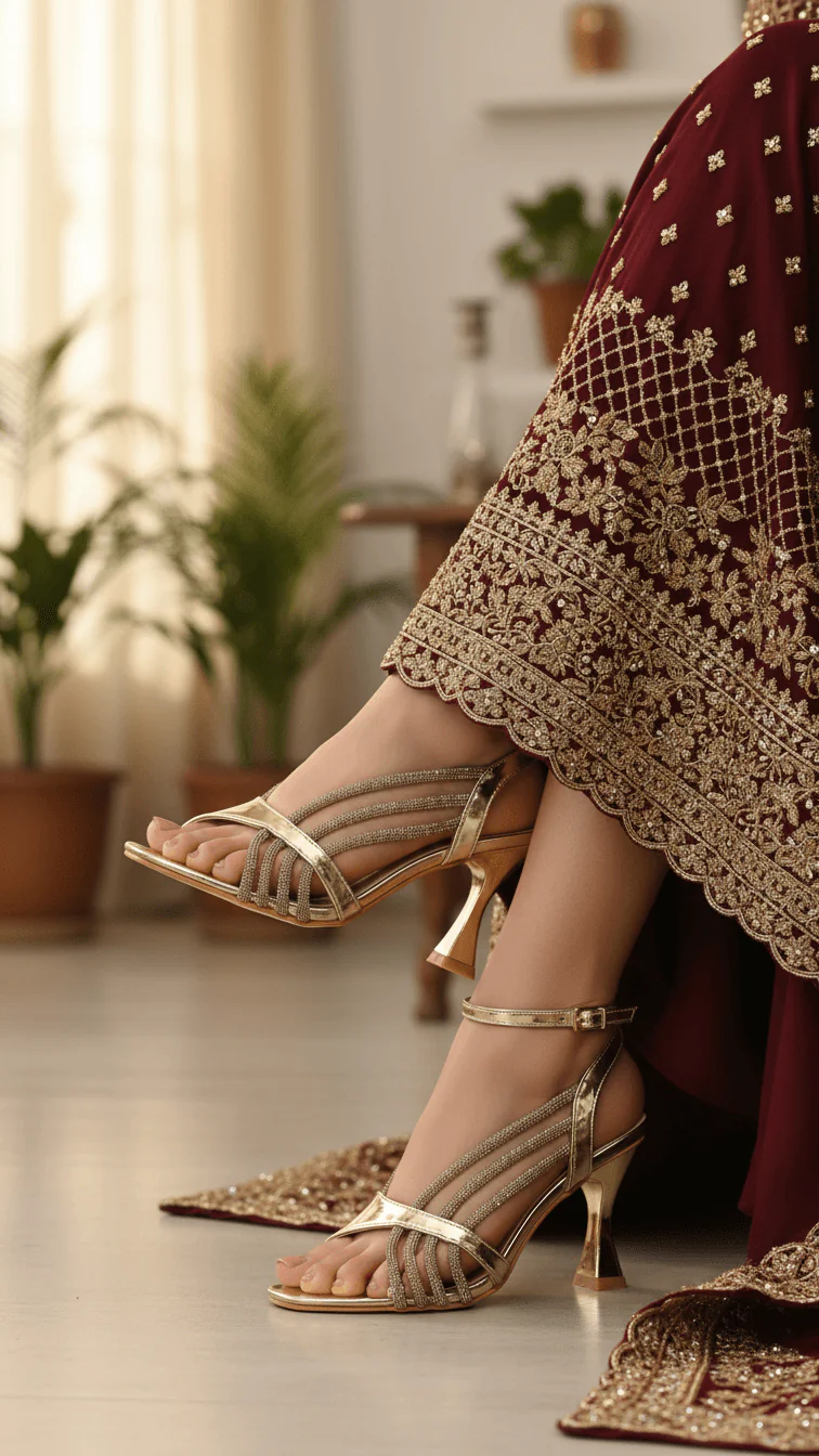 Golden Fancy Bridal Sandal FN5722