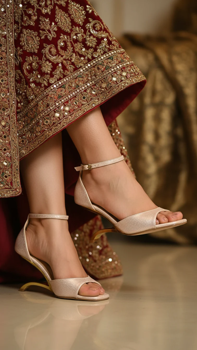 Golden Fancy Bridal Sandal FN5738