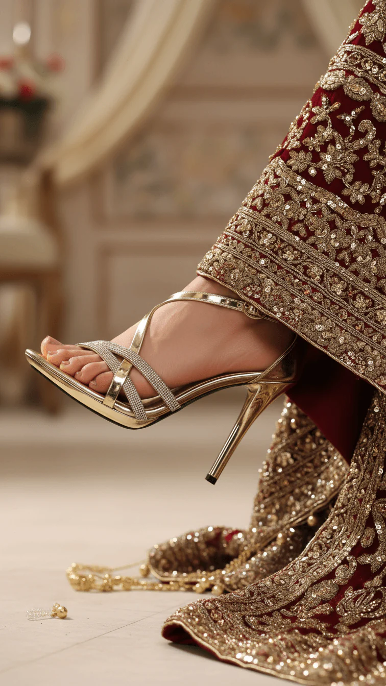 Golden Fancy Bridal Sandal FN5704