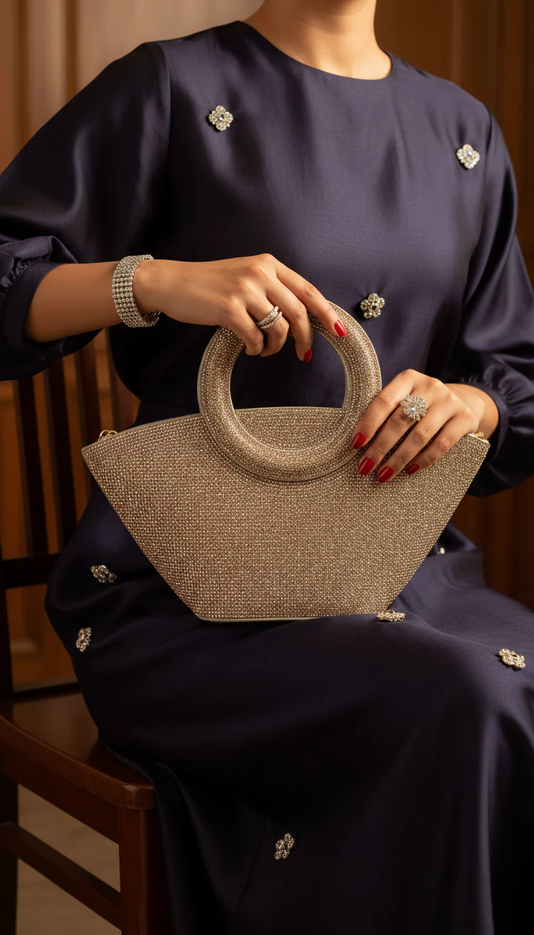 Golden Fancy Hand Bag P24324