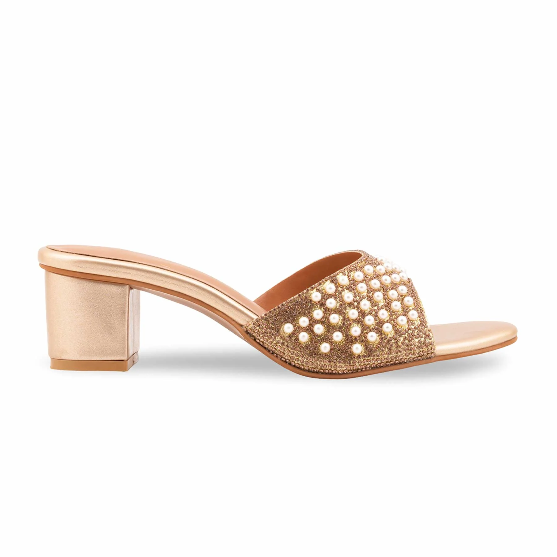Golden Formal Slipper For Ladies FR8483 - Image 2