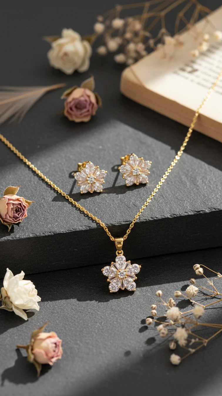 GOLDEN PENDANT SET J42959