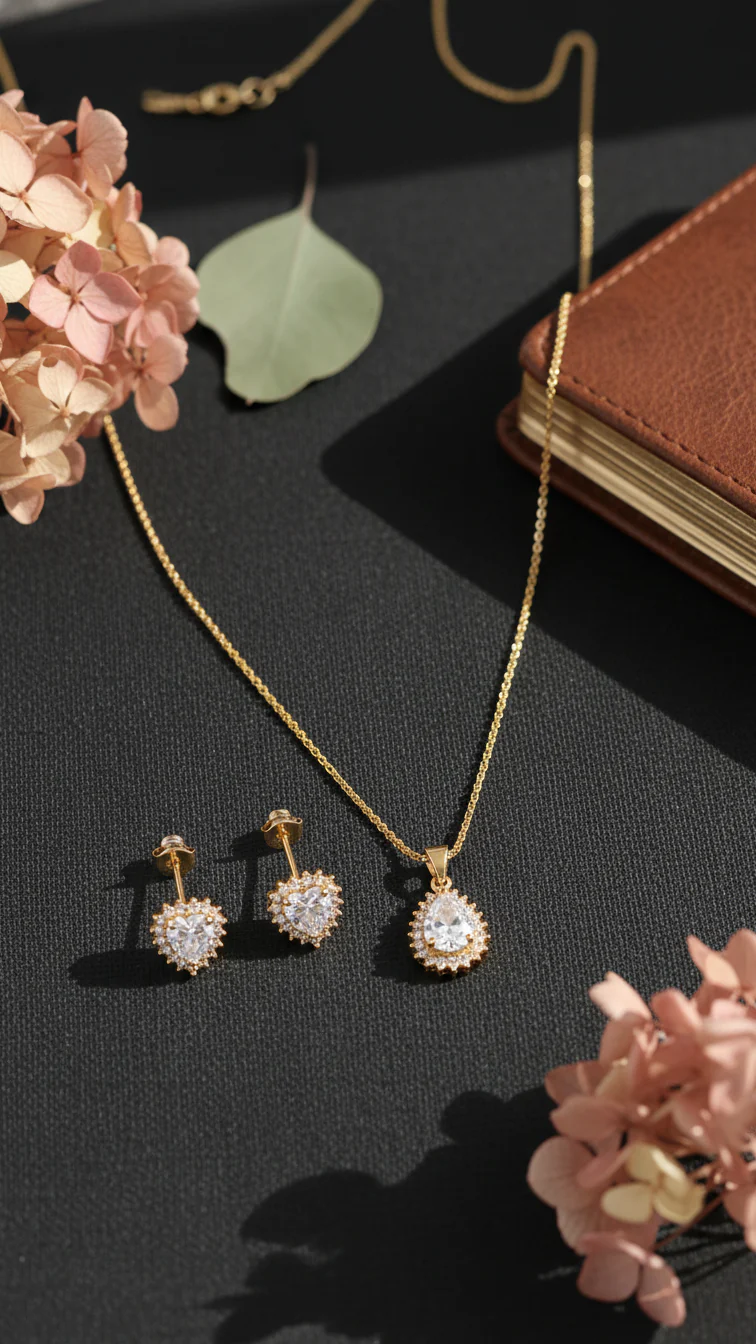 GOLDEN PENDANT SET J42965