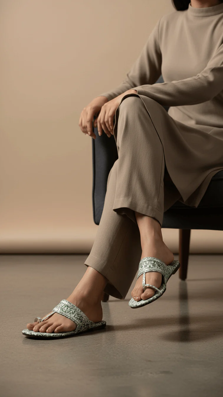 Green Casual Chappal CL1928