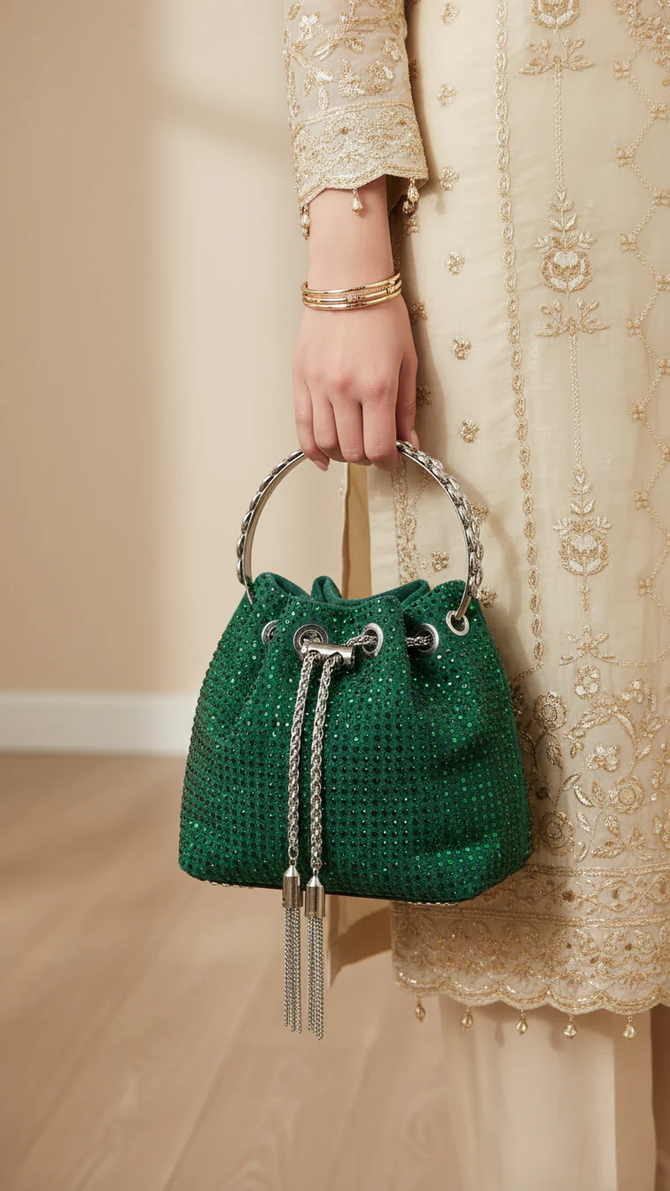 Green Fancy Clutch P36323