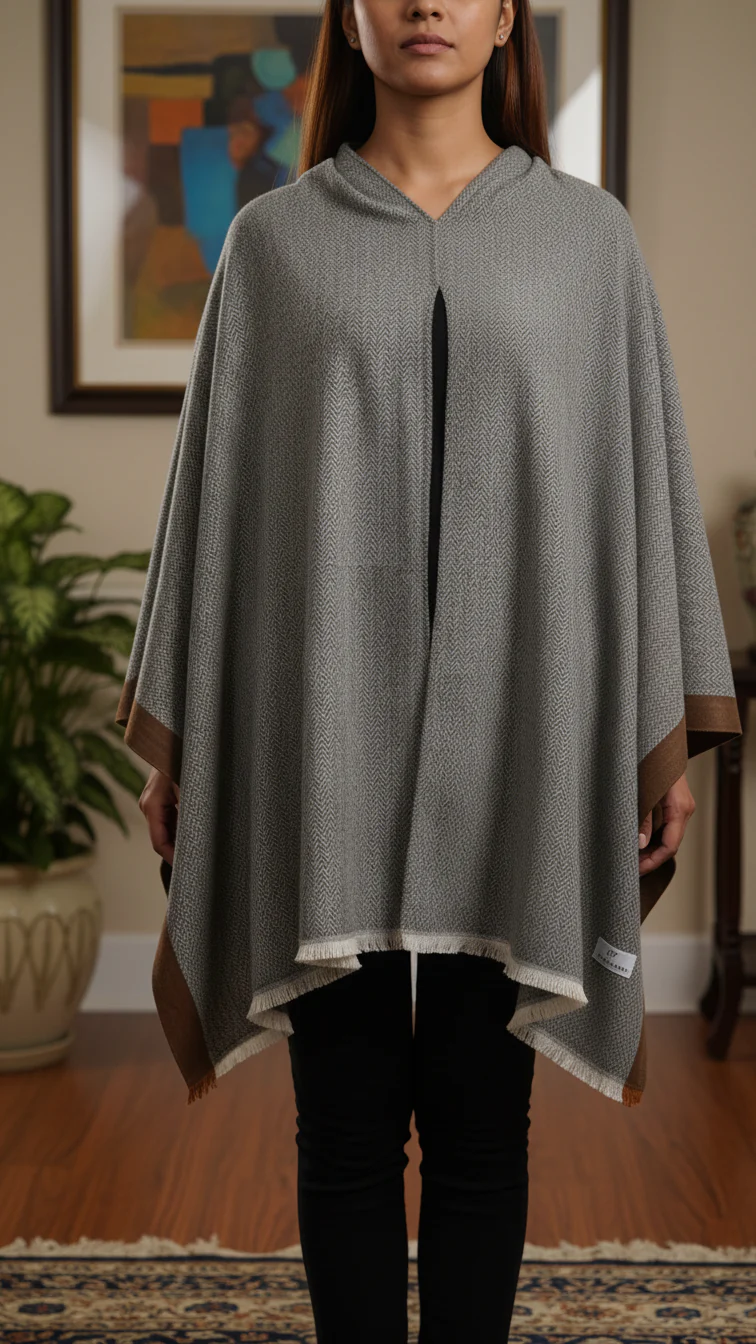 Green Winter Cape Shawl PW5933
